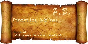 Pintarics Dénes névjegykártya