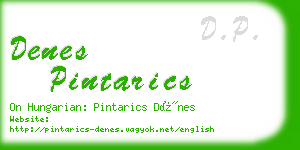 denes pintarics business card